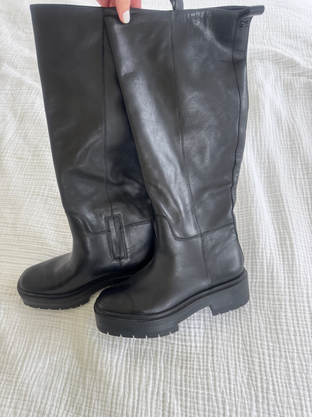 Sam Edelman Black Knee-High Heeled Boots